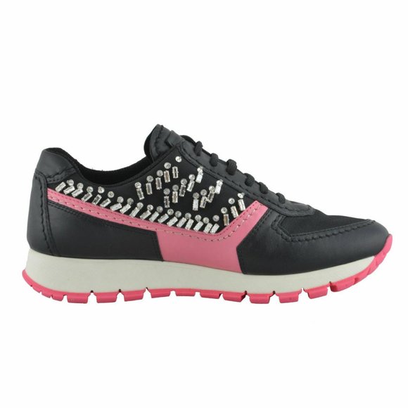 Prada Leather Beads Decorated Fashion Sneakers - Picture 4 of 8